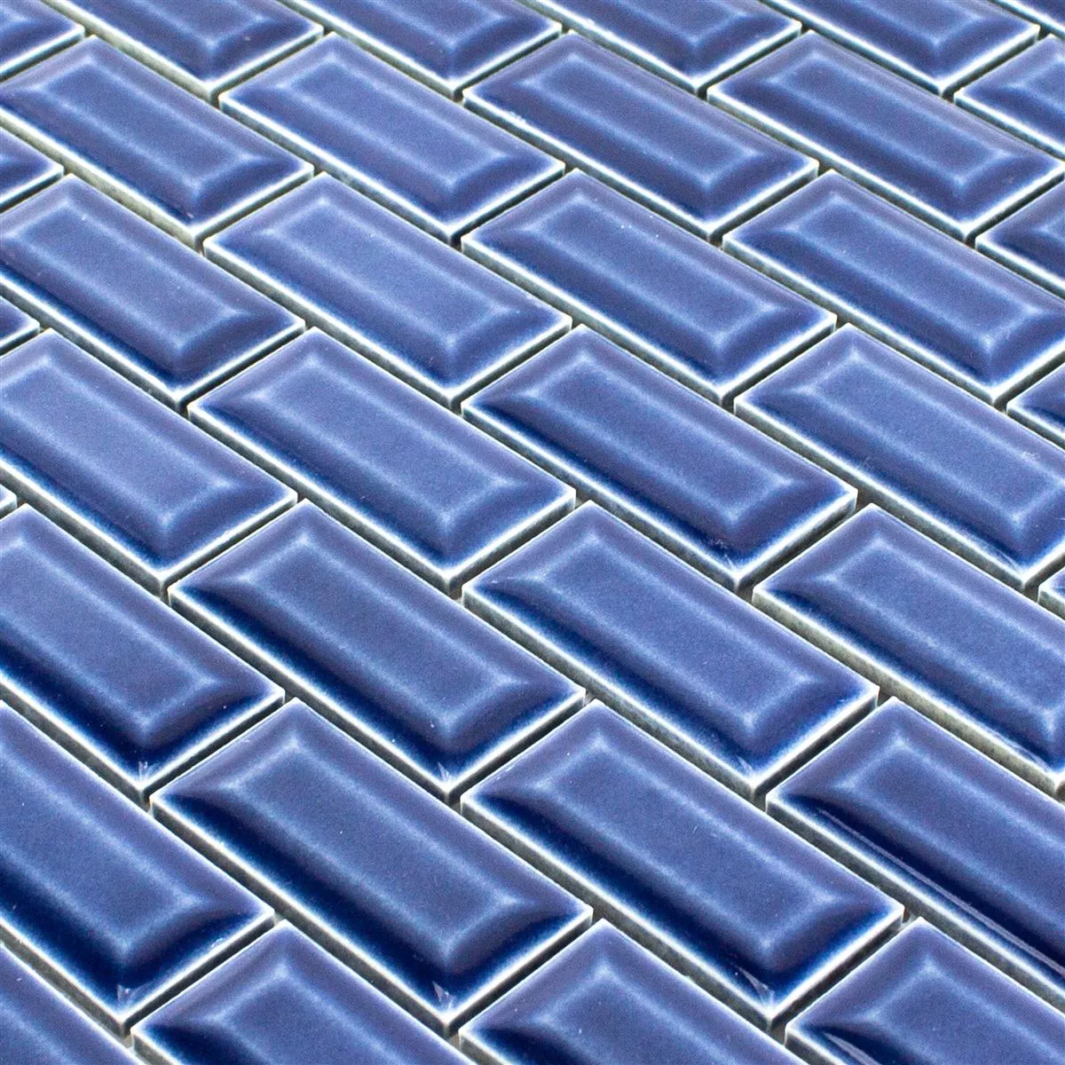 Mosaico Cerâmico Azulejos Organica Metro Azul
