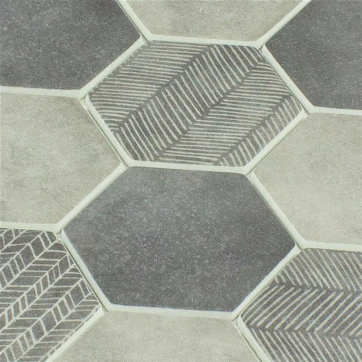 Mozaic De Sticlă Gresie Hammerbrook Hexagon Gri