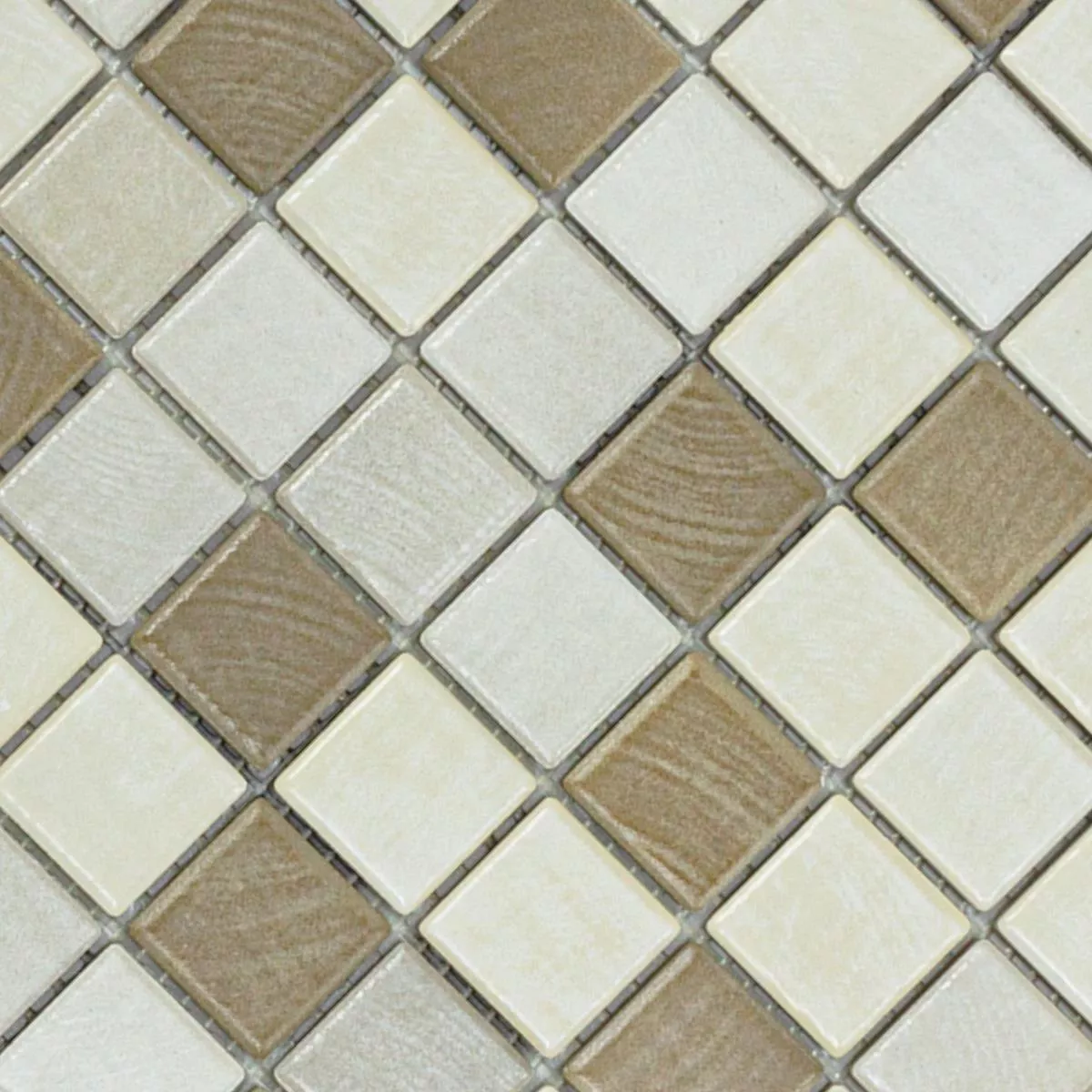 Céramique Mosaïque Carrelage Luminara Imitation Bois Brun Beige