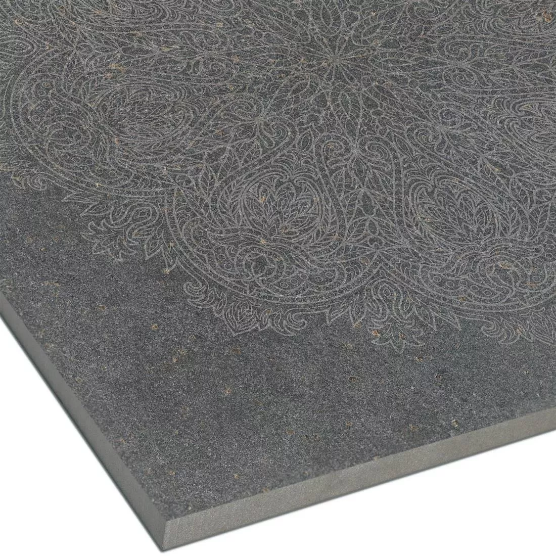 Floor Tiles Stone Optic Horizon Anthracite Decor Mandala