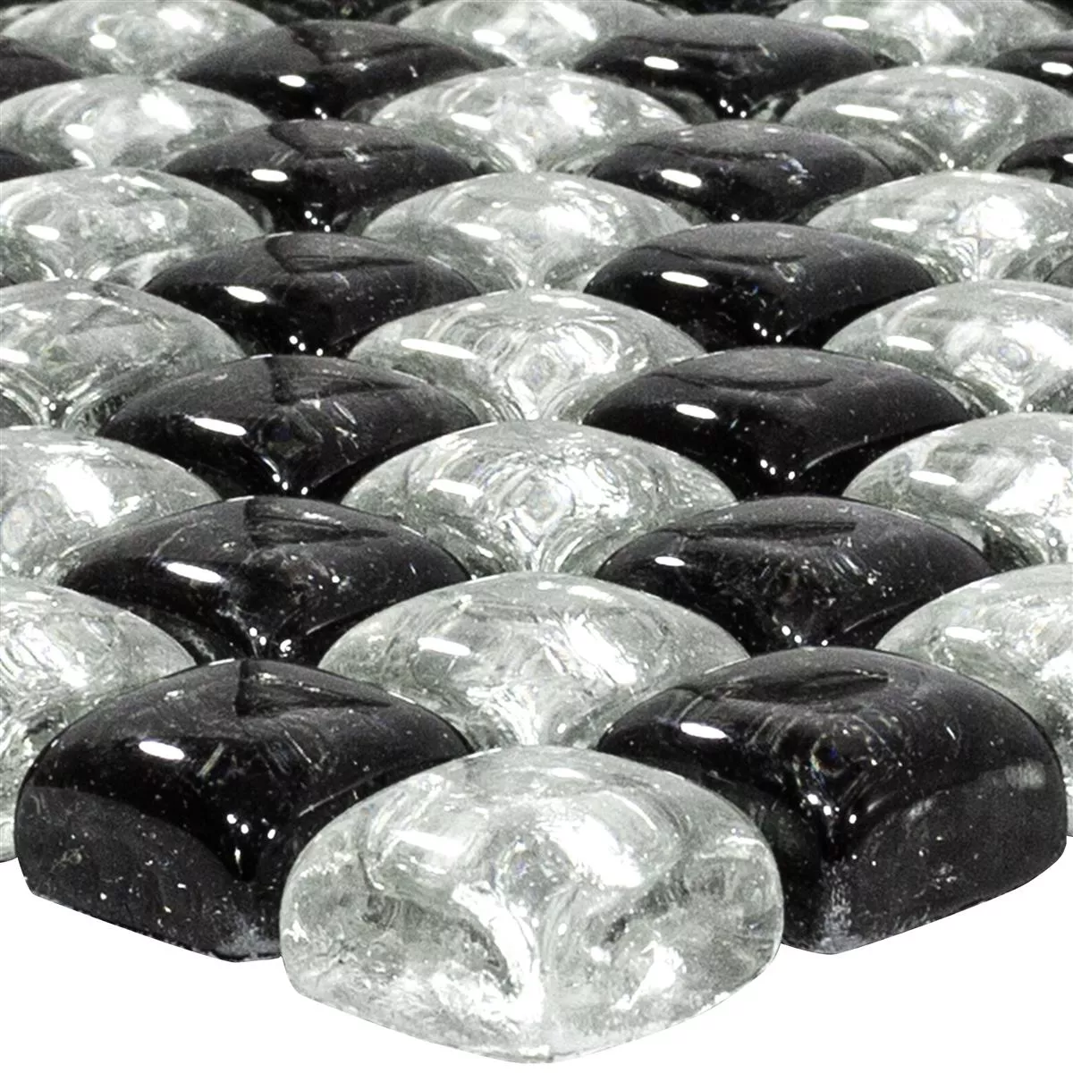 Mosaïque En Verre Carrelage Avola Noir Blanc Mosaïque En Verre Carrelage Avola Noir Blanc