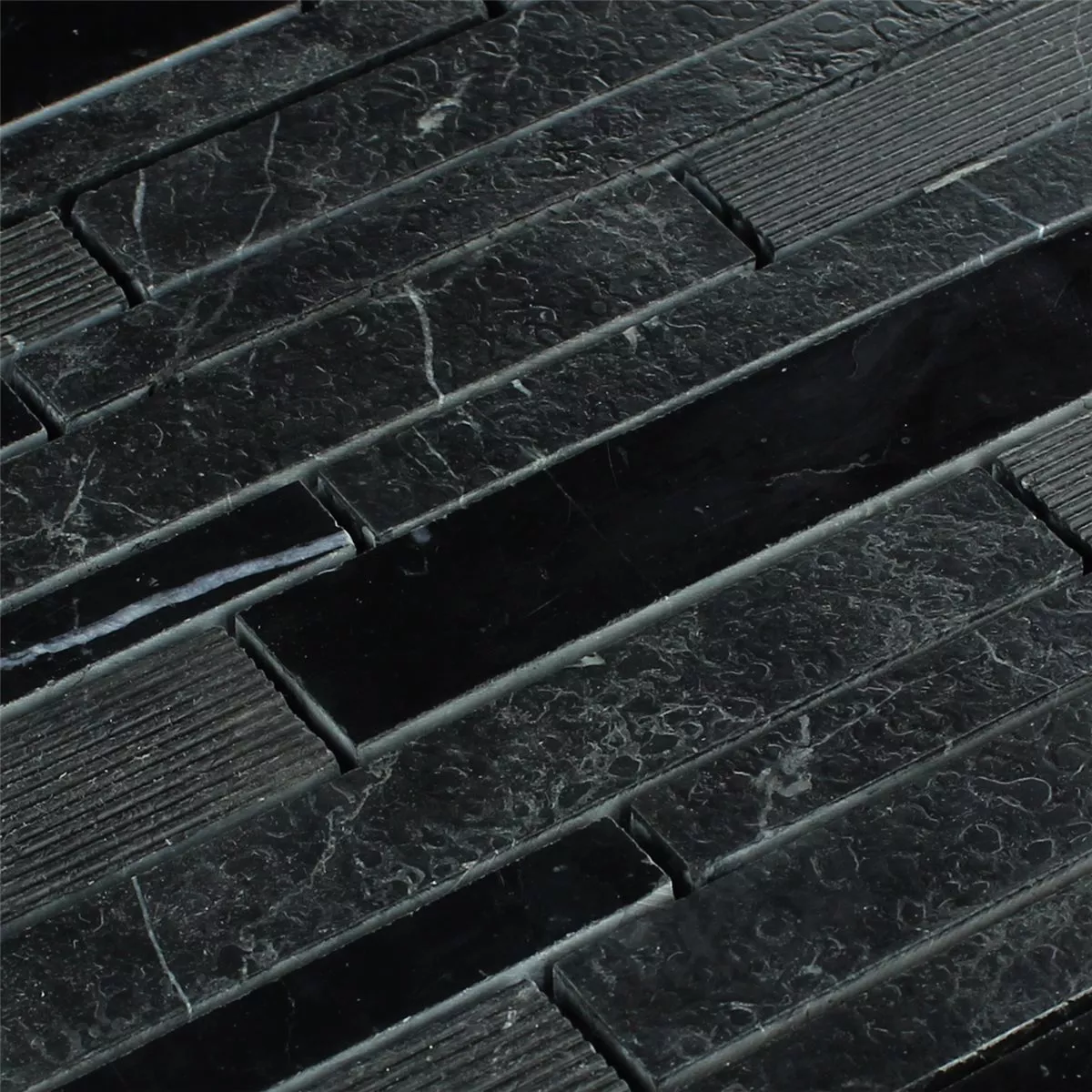Model din Plăci De Mozaic Marmură Brick Lustruit Negru