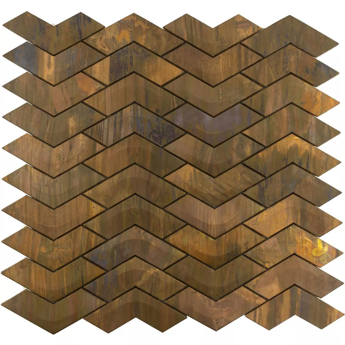 Metal Copper Mosaic Tiles Copperfield 3D Wave