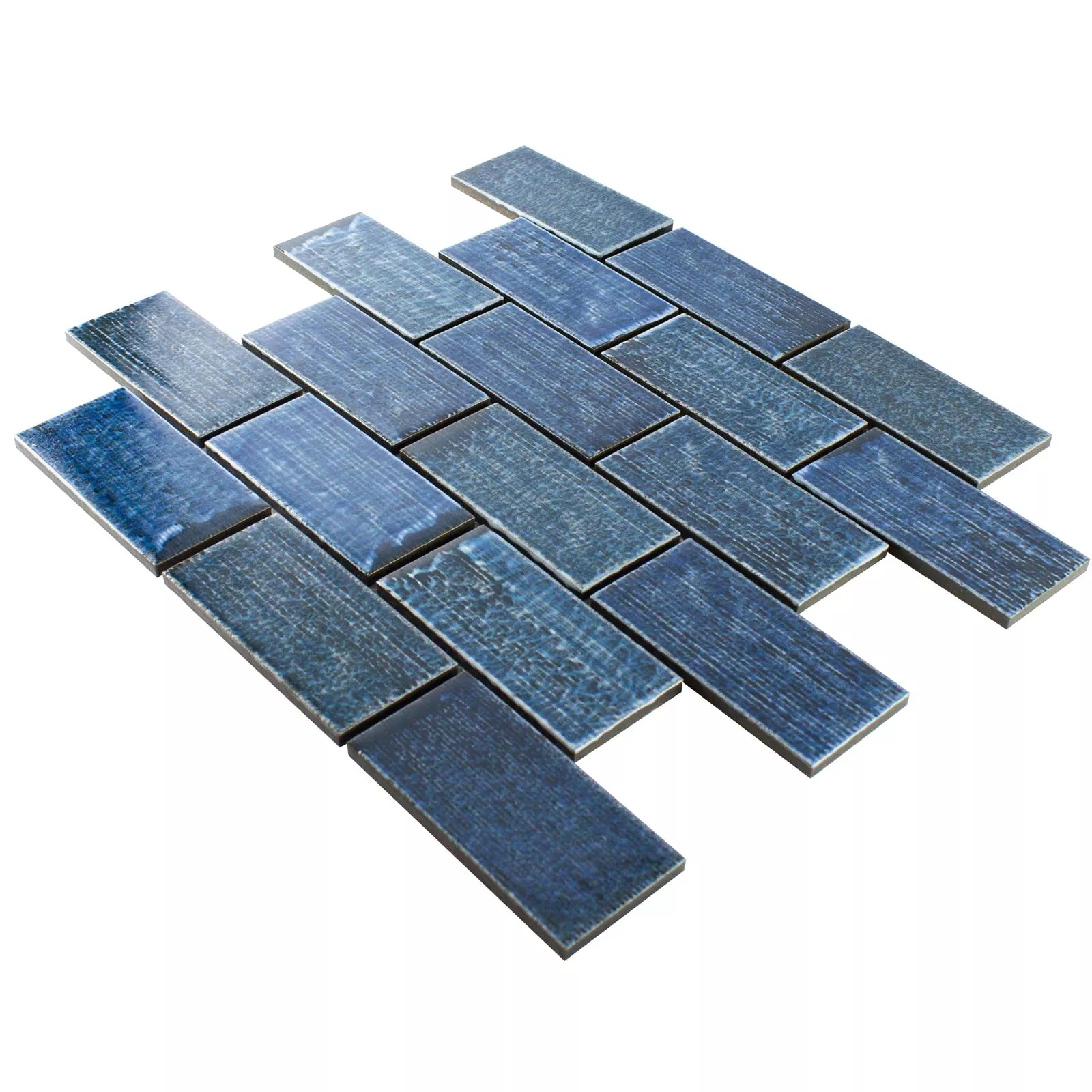 Padrão de Cerâmica Azulejo Mosaico Bangor Brilhante Turquesa Retângulo