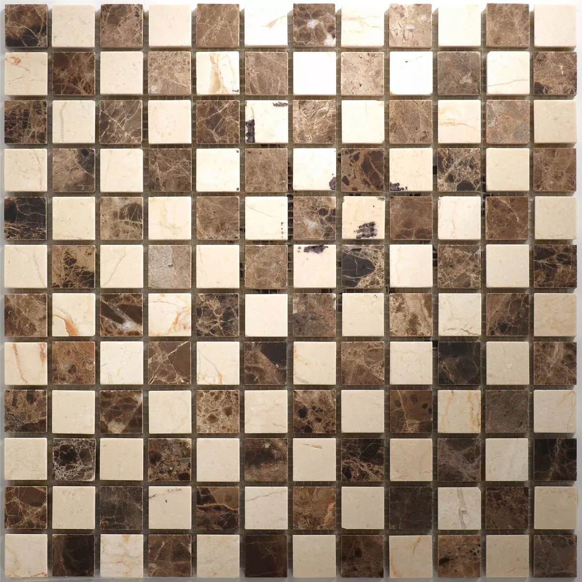 Mozaik Pločice Mramor Prirodni Kamen Bež Smeđa Mix