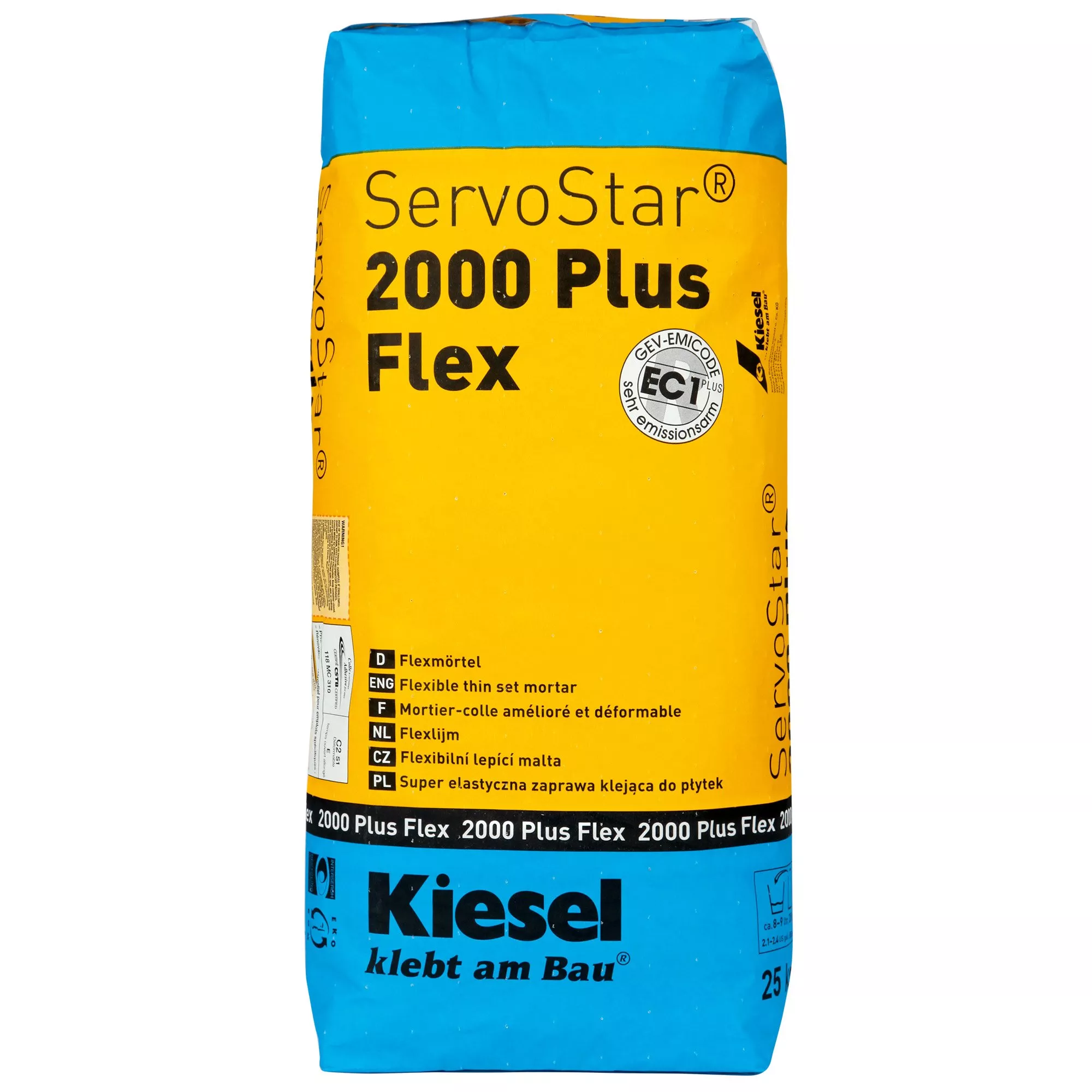 Adesivo per piastrelle Kiesel Servostar 2000 - malta cementizia a letto sottile flessibile e modificata con plastica (25KG) Adesivo per piastrelle Kiesel Servostar 2000 - malta cementizia a letto sottile flessibile e modificata con plastica (25KG)