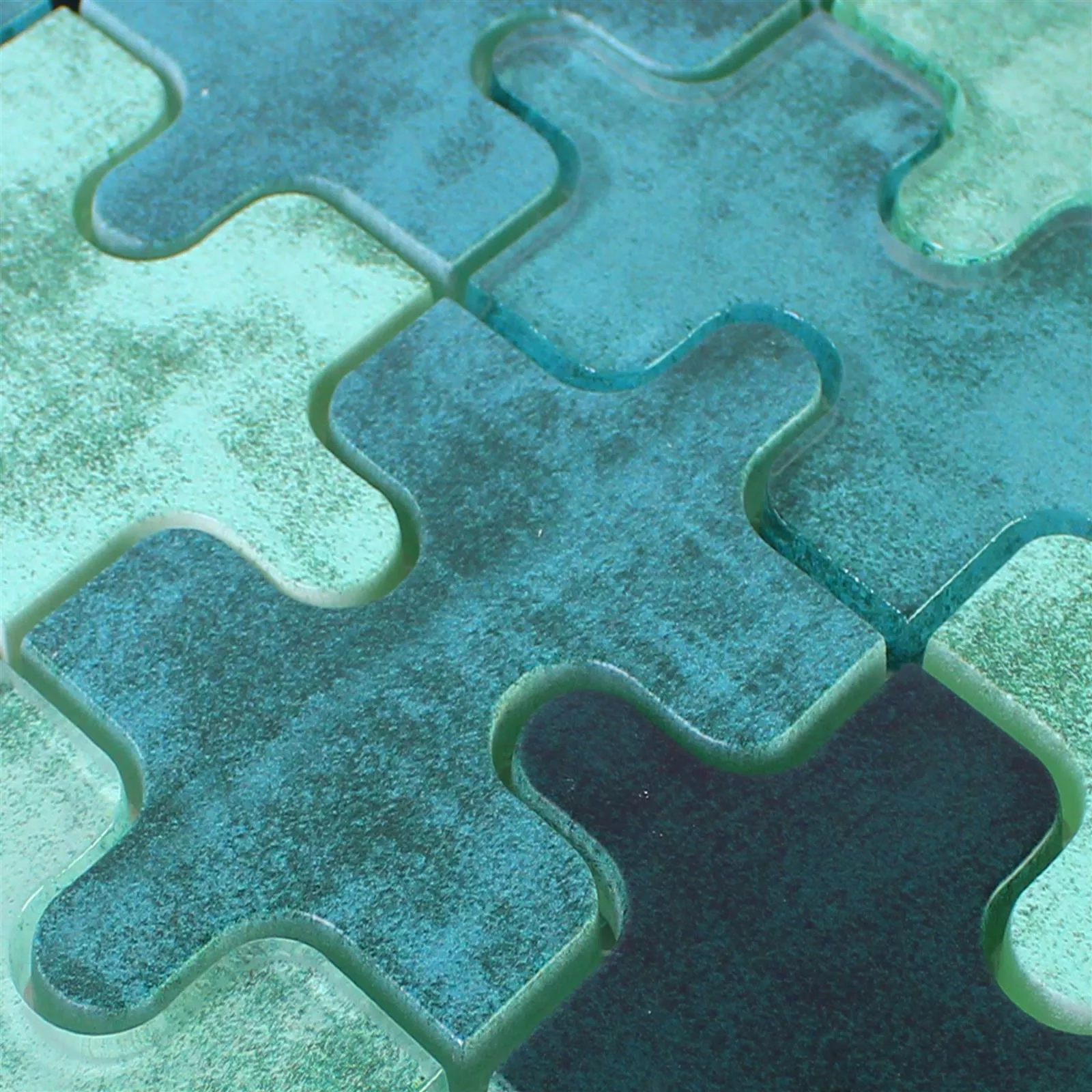 Padrão de Mosaico De Vidro Azulejos Puzzle Verde