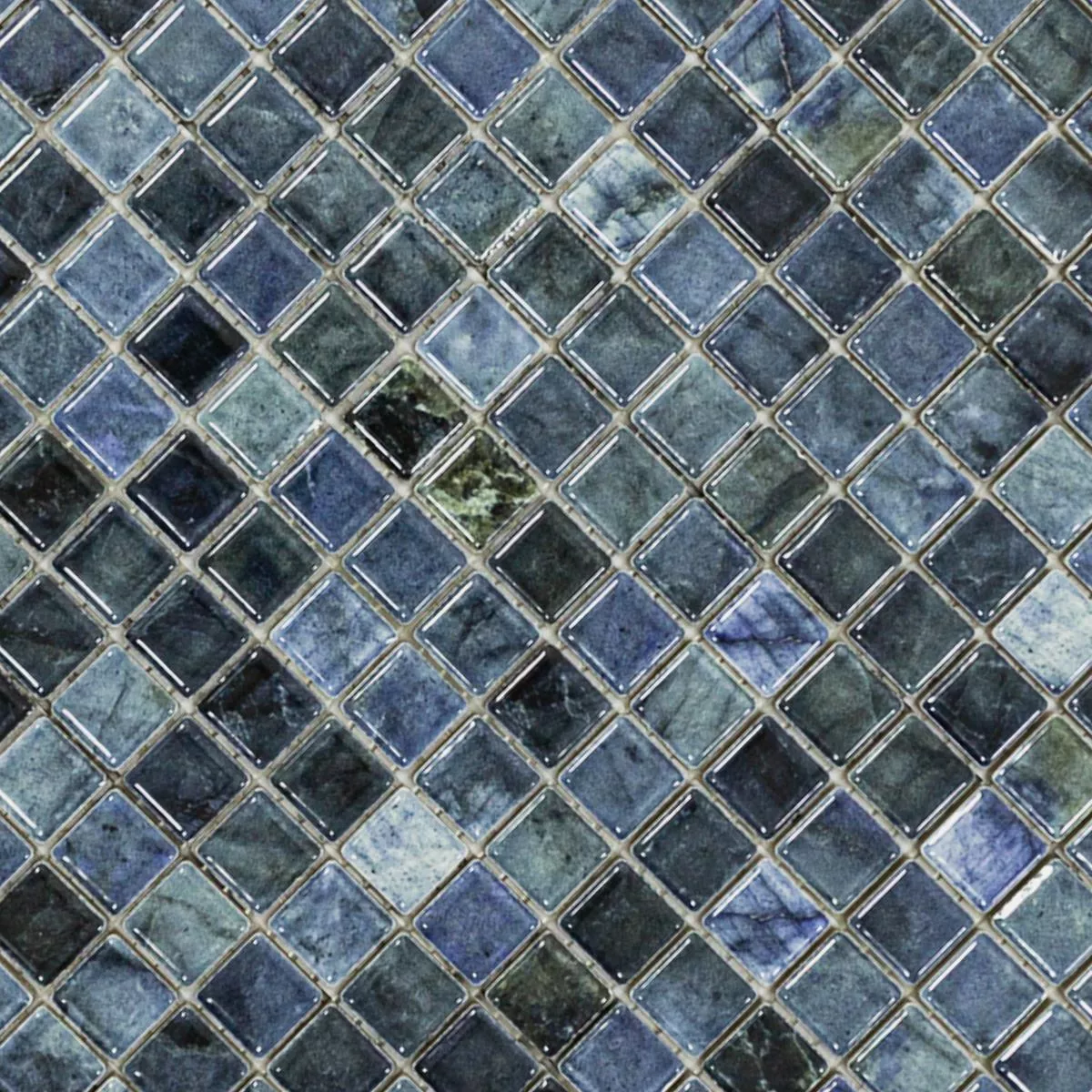 Mosaico Cerâmico Azulejos Elysium Aparência de Mármore Azul 12