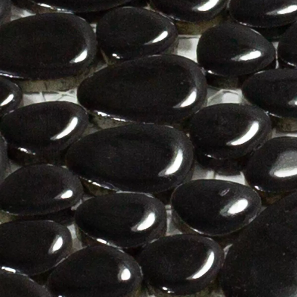 Sample Ceramic Pebble Mosaic Sabah Black Glossy