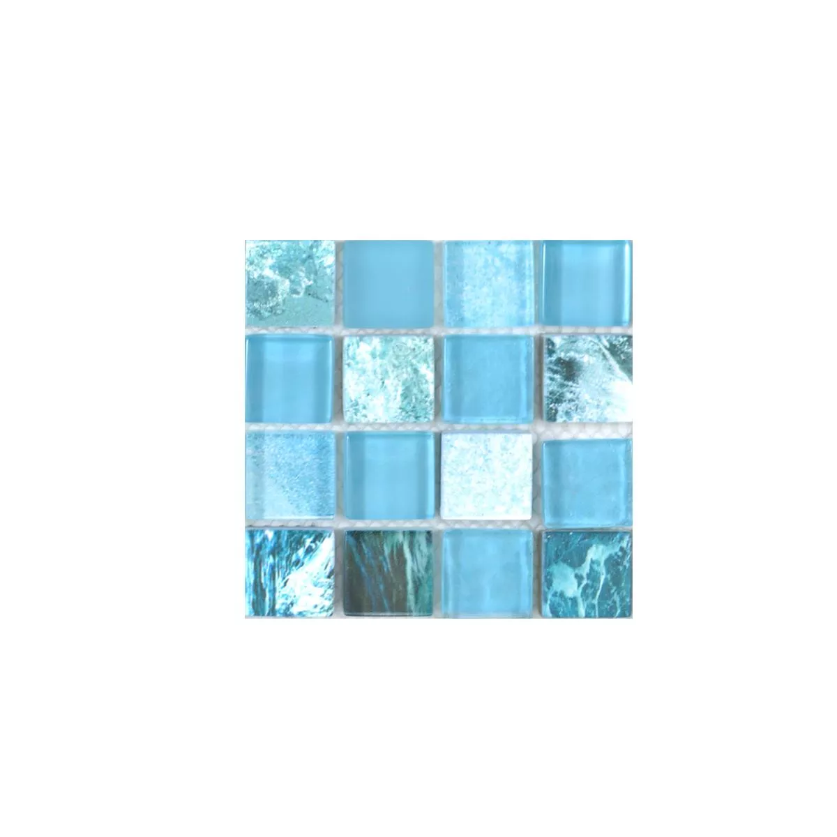 Model din Mozaic De Sticlă Gresie Cornelia Optica Retro Verde Albastru
