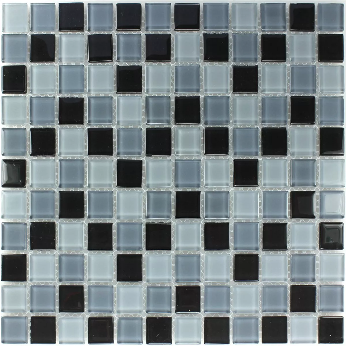 Glass Mosaikk Fliser Svart Mix 25x25x4mm