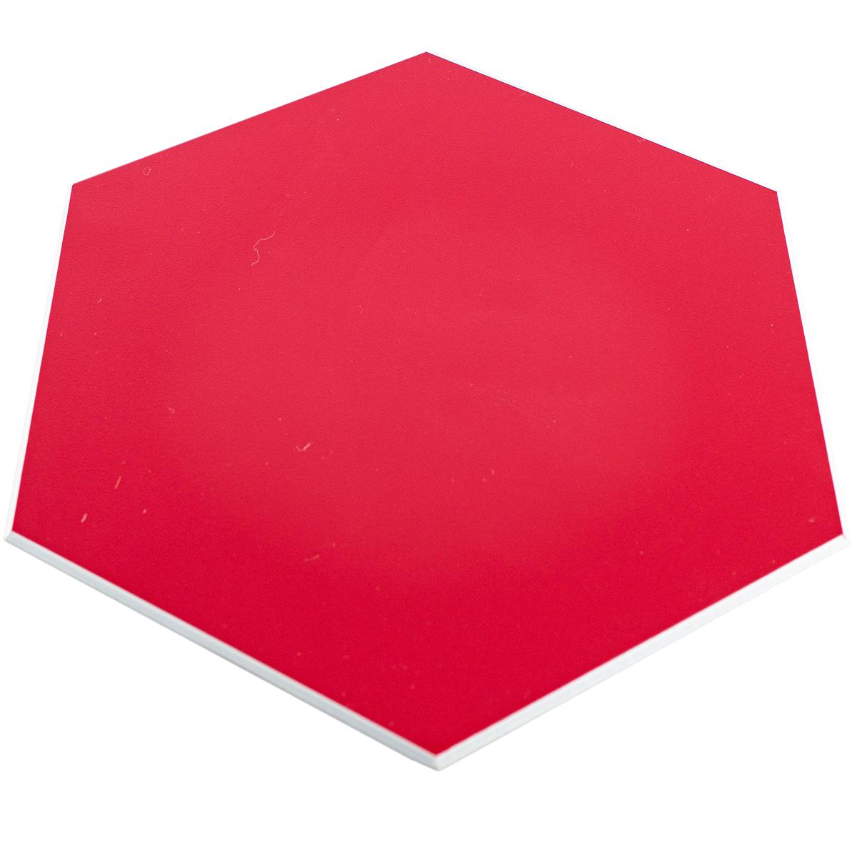 Vinyl Hexagon Wall Tile Century Self Adhesive Red