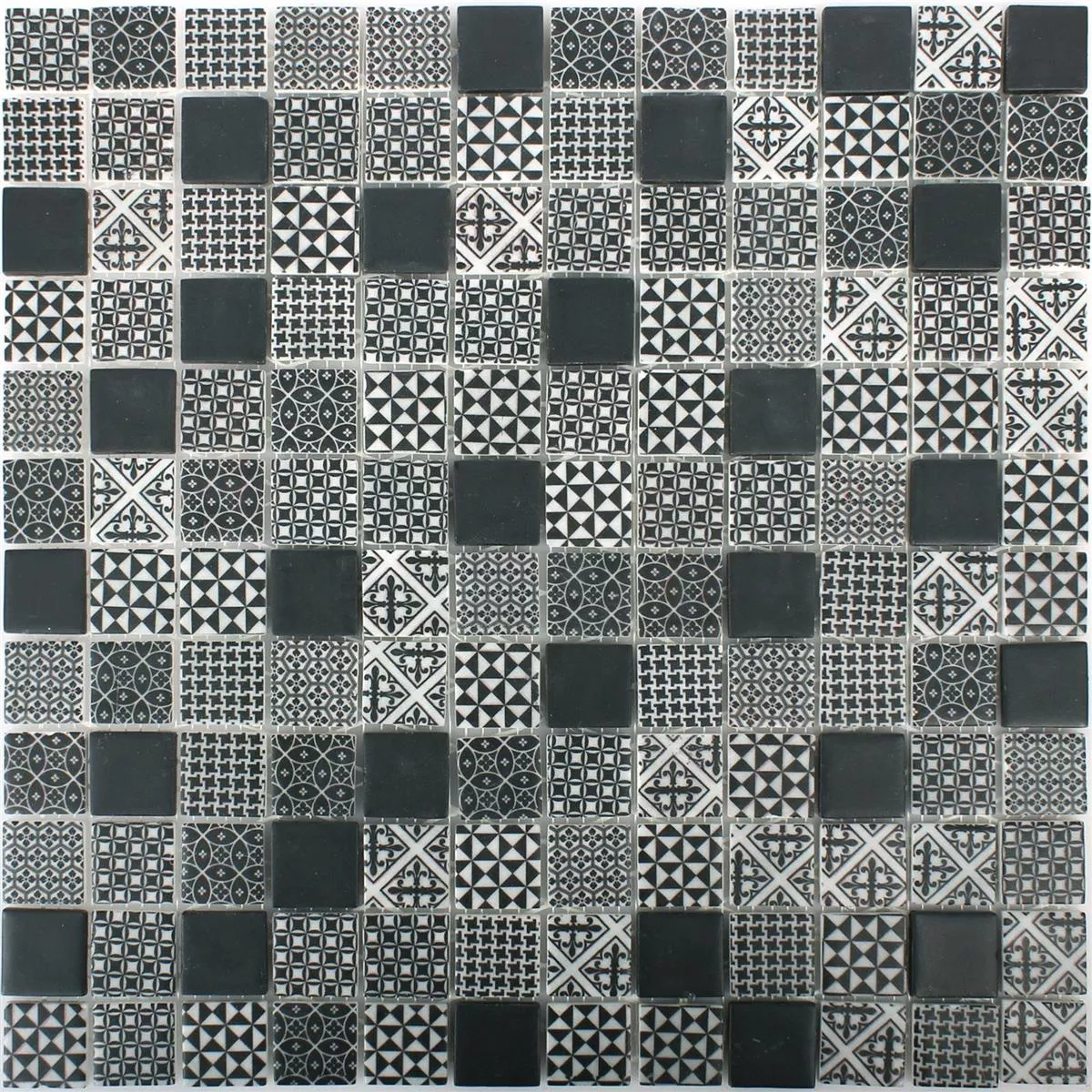 Vzorek Skleněná Mozaika Dlaždice Malard Černá