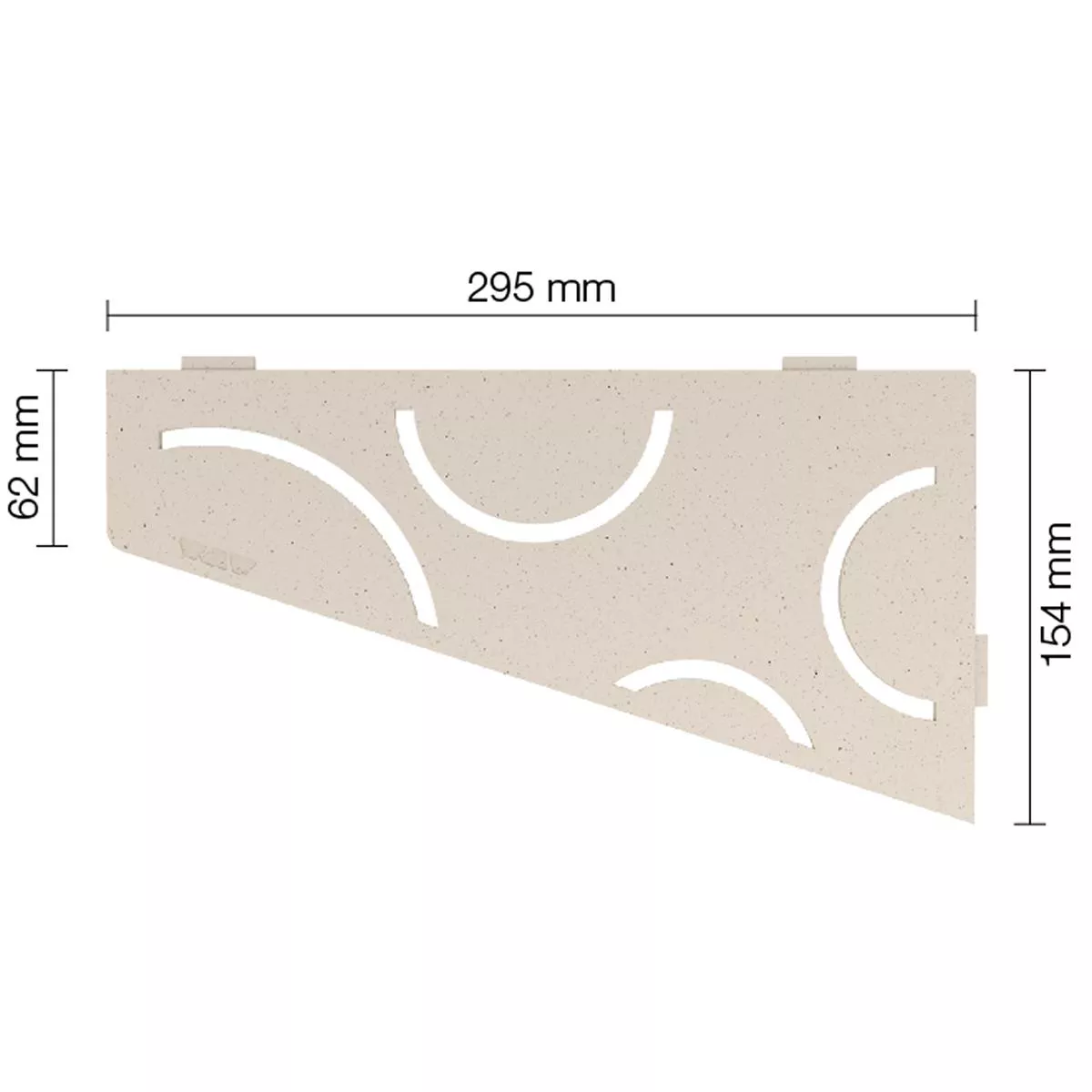 Wandplank doucheplank Schlüter vierkant 15,4x29,5cm curve ivoor