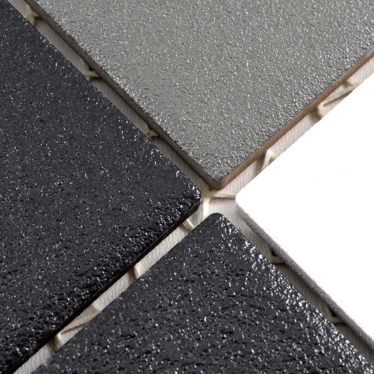Sample Ceramic Mosaic Tiles Heinmot Black White Metal R10 Q48