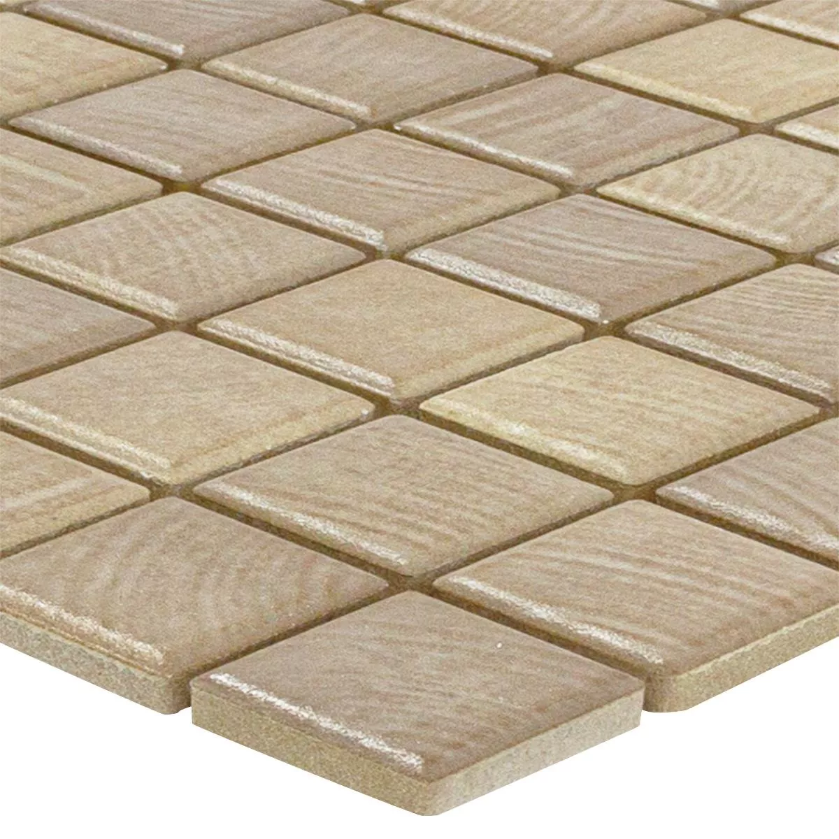 Ceramic Mosaic Tiles Luminara Wood Optic Light Brown