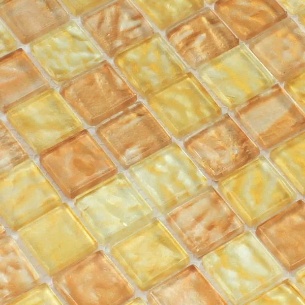 Skleněná Mozaika 25x25x6mm Jantarová Béžová Mix