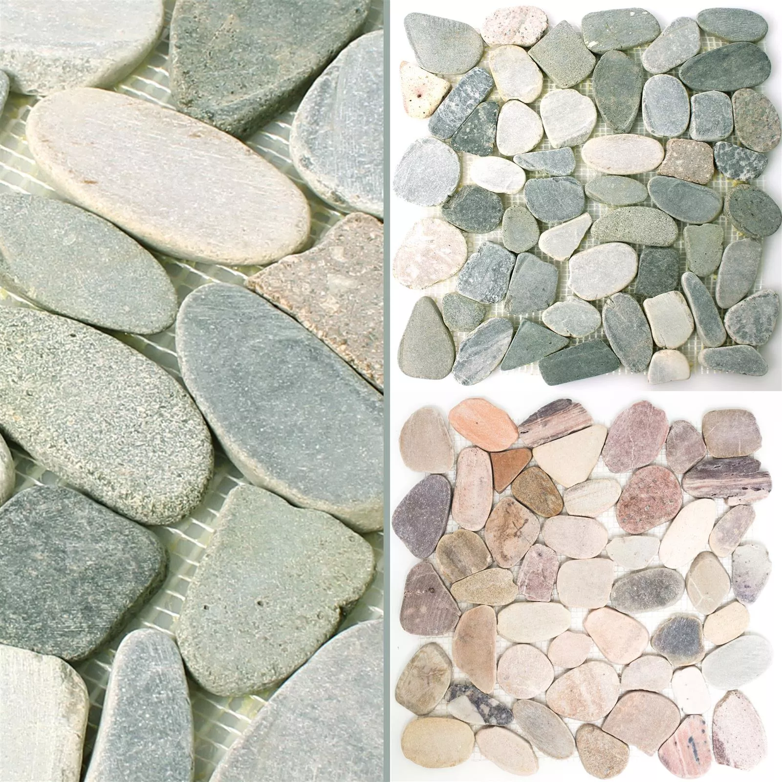 Uzorak Mozaik Pločice Riječni Oblutak Prirodni Kamen Kos