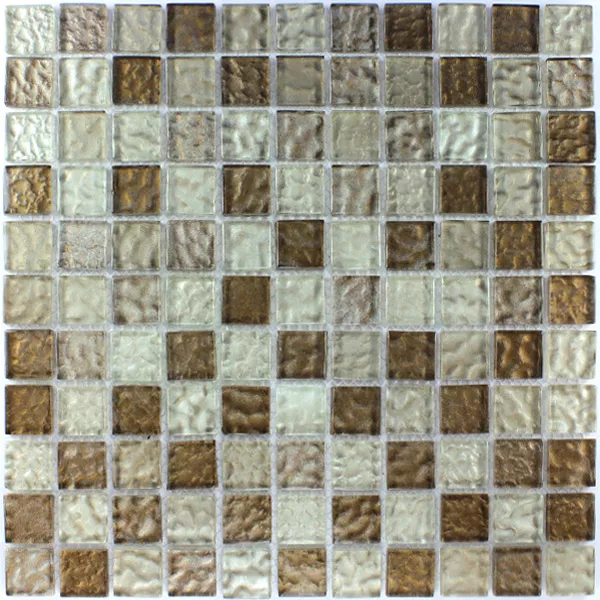 Mozaic De Sticlă Chihlimbar Maro Mix 25x25x6mm