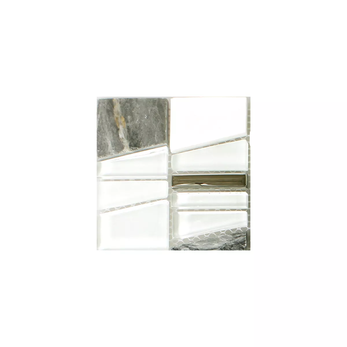 Πρότυπο από Ψηφιδωτά Πλακάκια Ποτήρι Ρητίνη Φυσική Πέτρα Ασπρο Αποτέλεσμα