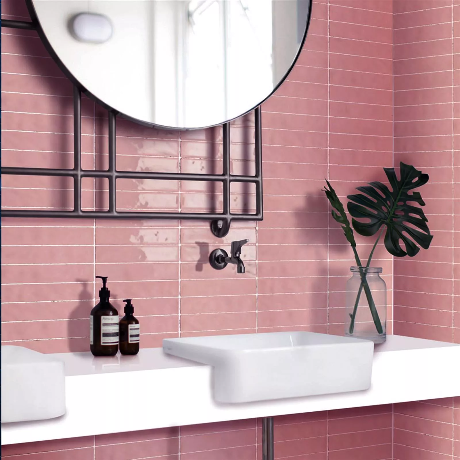 Wall Tiles Montreal Waved Pink 5x25cm