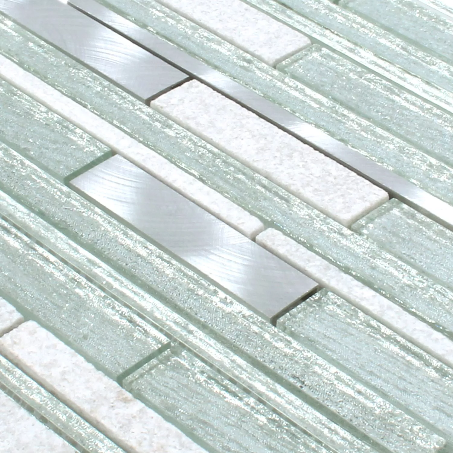 Carrelage Mosaïque Panorama Argent Blanc