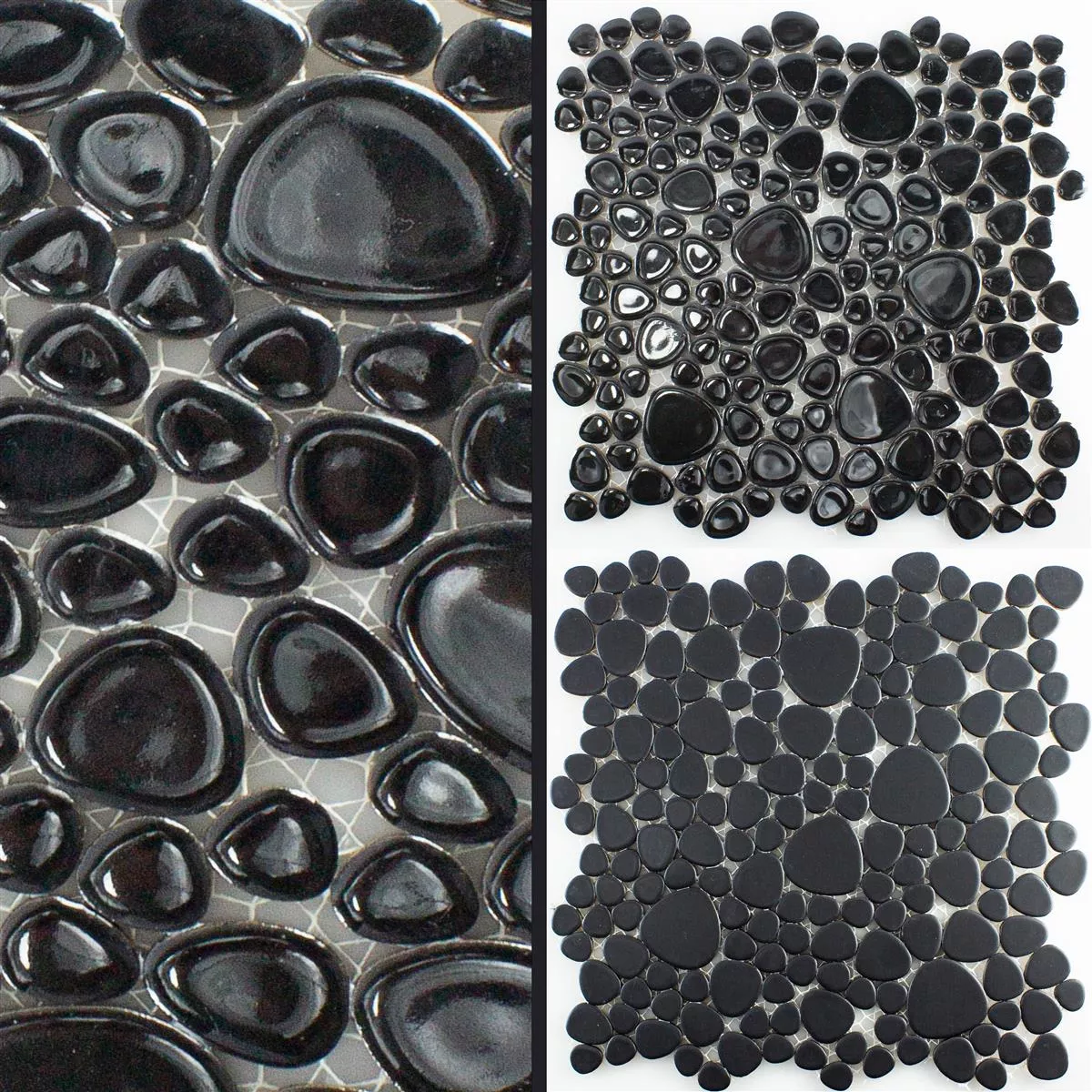 Próbka Ceramika Kamień Otoczak Mozaika Sabah Czarny