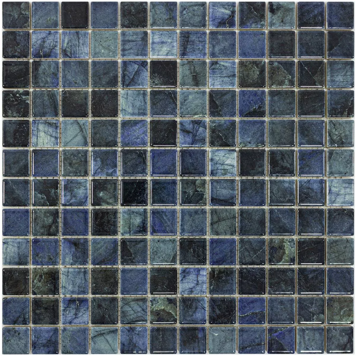 Ceramica Mosaico Piastrelle Elysium Marmo Ottica Blu 23