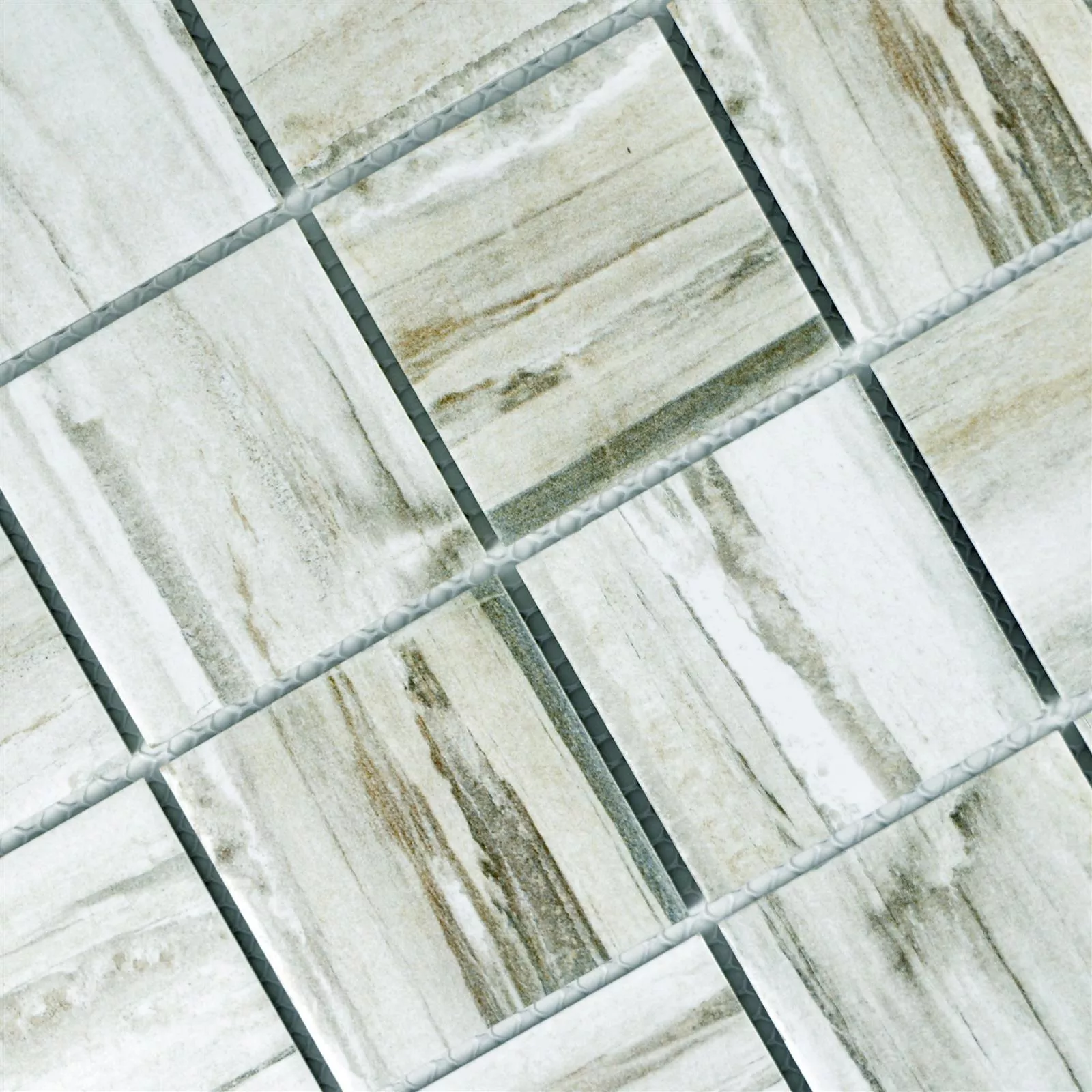 Próbka Ceramika Wygląd Drewna Mozaika Norfolk Biały Kwadrat