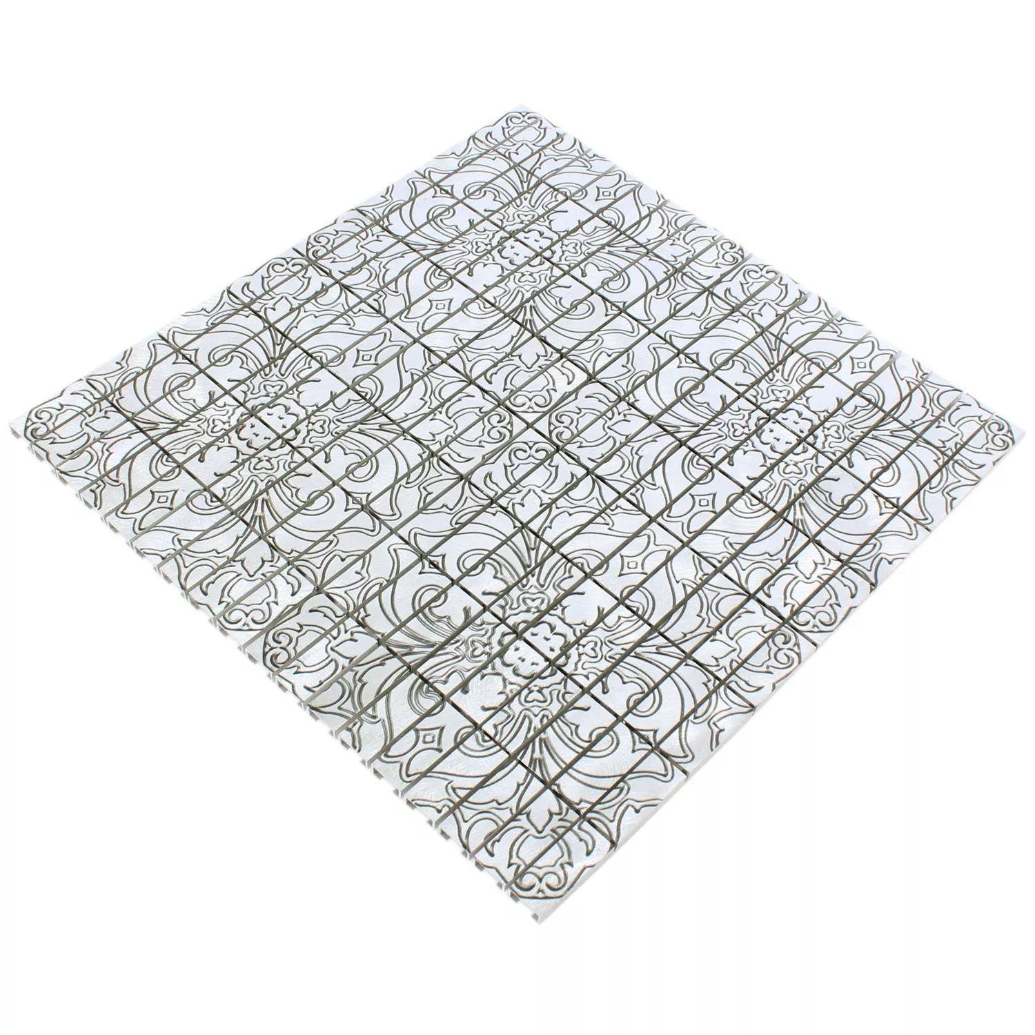 Padrão de Azulejo Mosaico Alumínio Profitis Prata
