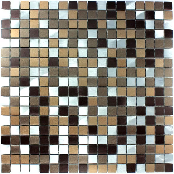 Mosaikfliesen Aluminium Kupfer Mix 15x15x8mm