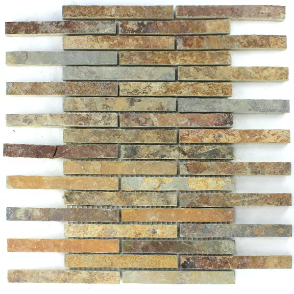 Mosaico Quarzite Pietra Naturale Colorato Mix Stick