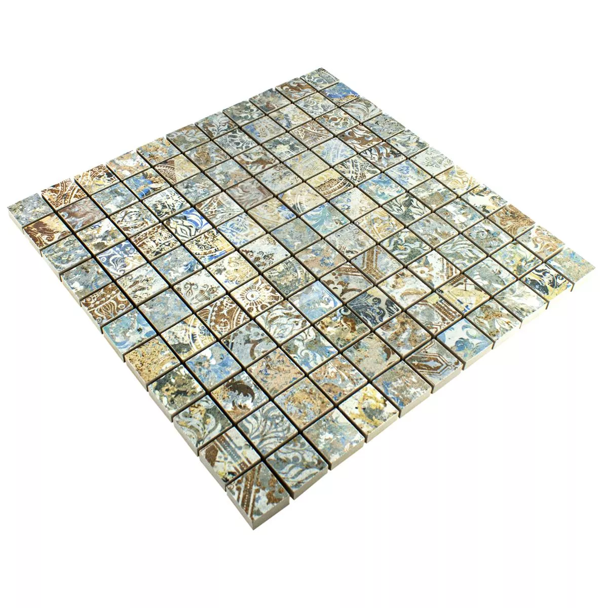 Mosaico Cerámico Azulejos Patchwork Colorido 25x25mm