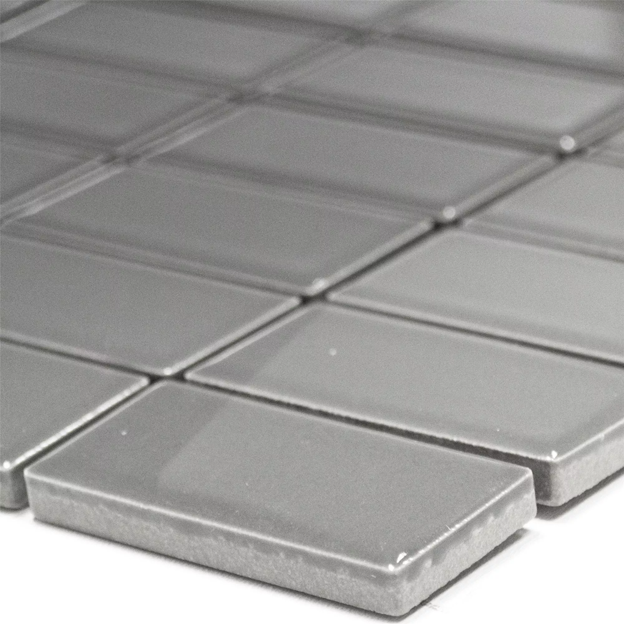Ceramic Mosaic Tiles Adrian Grey Glossy Rectangle Ceramic Mosaic Tiles Adrian Grey Glossy Rectangle