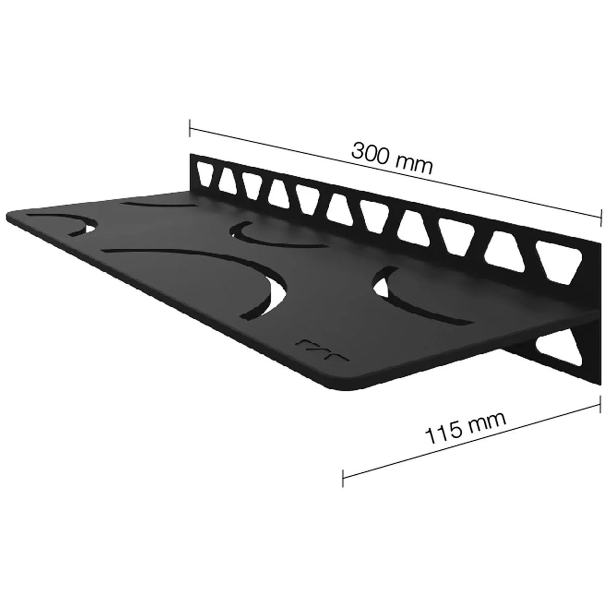 Doucheplank wandplank Schlüter rechthoek 30x11,5cm Curve Grafiet
