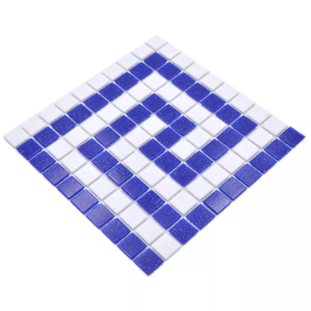 Swimming Pool Mosaic Filyos Blue Blanc Paper Glued