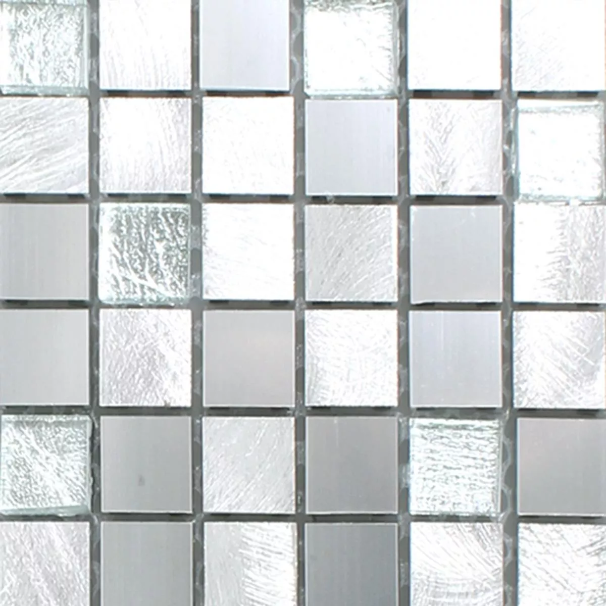 Campione Mosaico Lissabon Alluminio Vetro Mix Argento