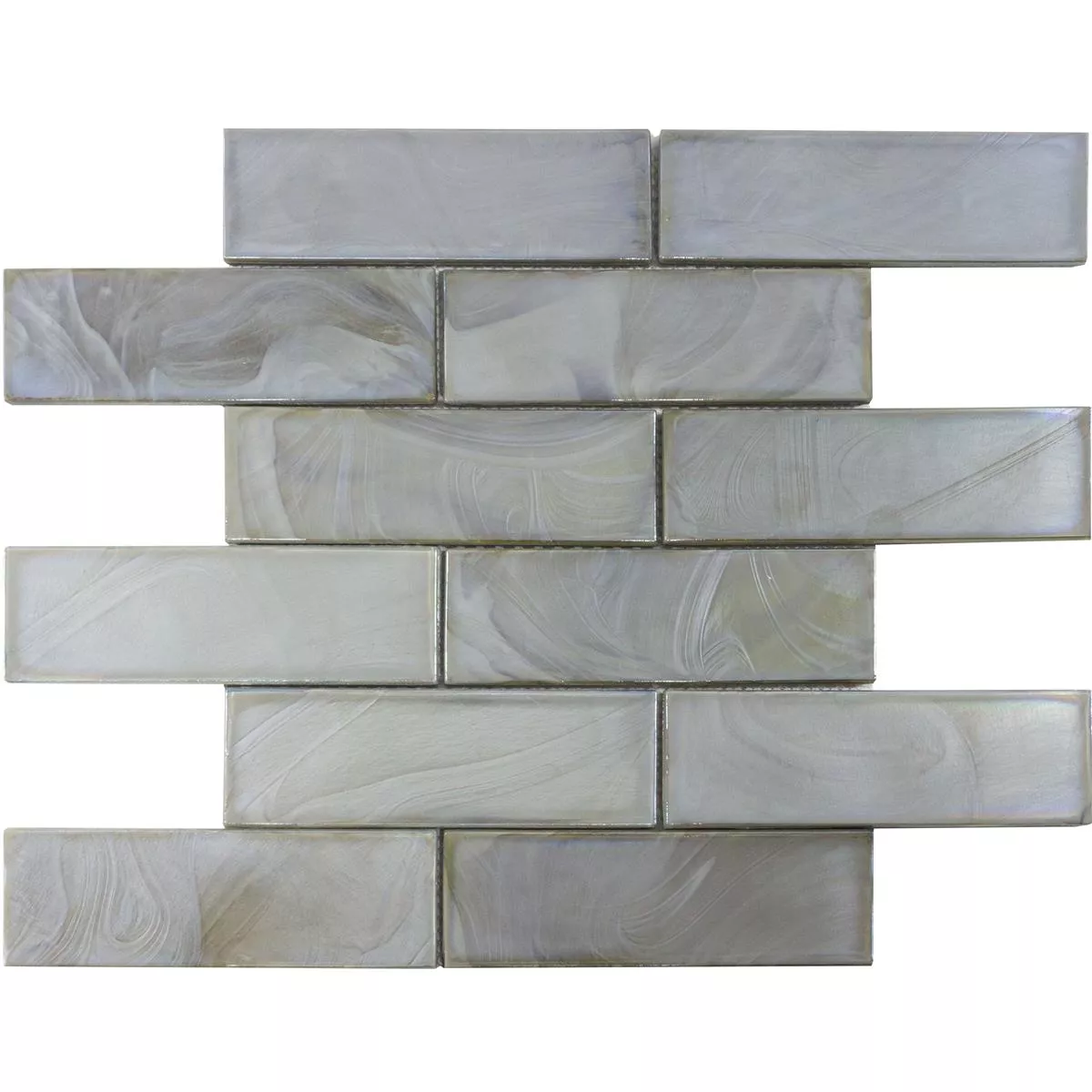 Muster von Glasmosaik Fliesen Andalucia Brick Grau