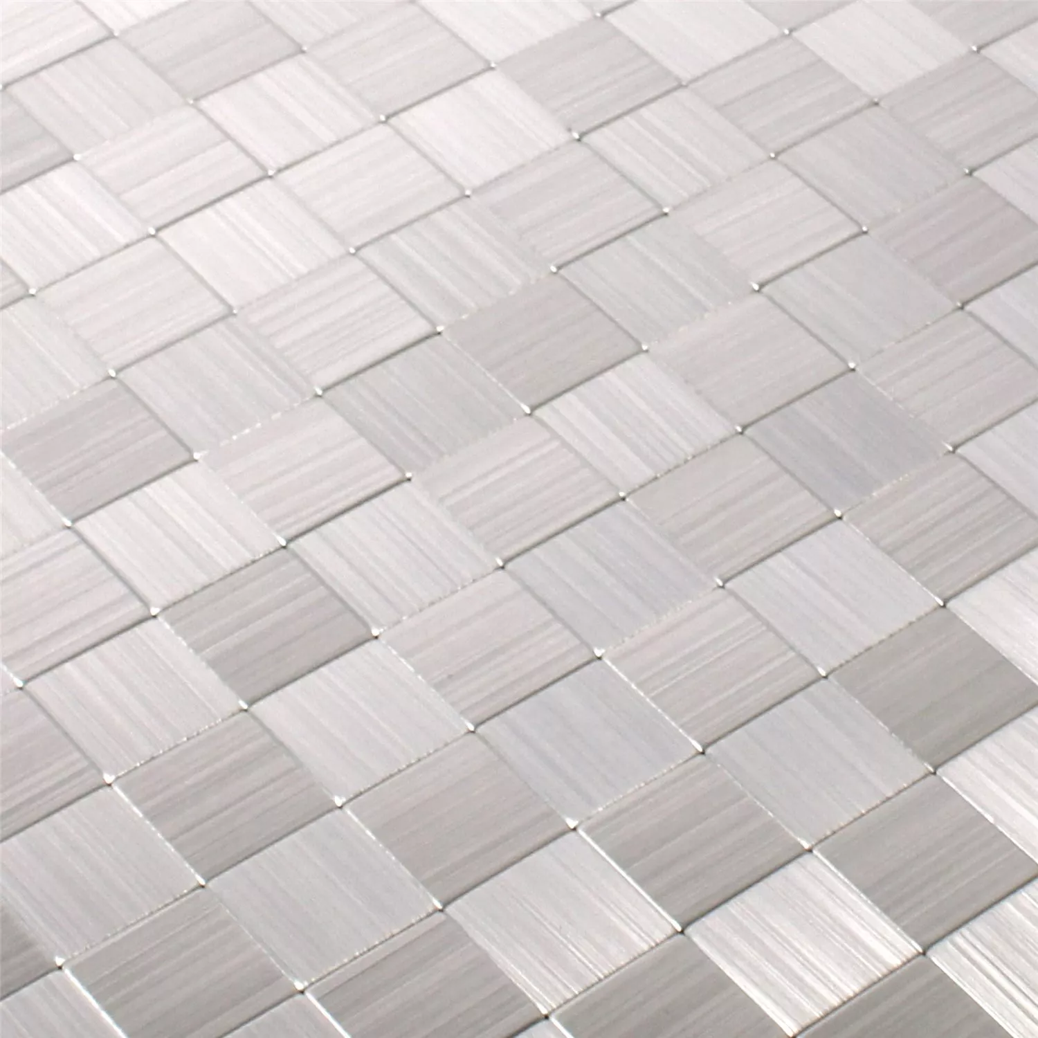 Plăci De Mozaic Metal Autoadeziv Mikros Argint Pătrat 25