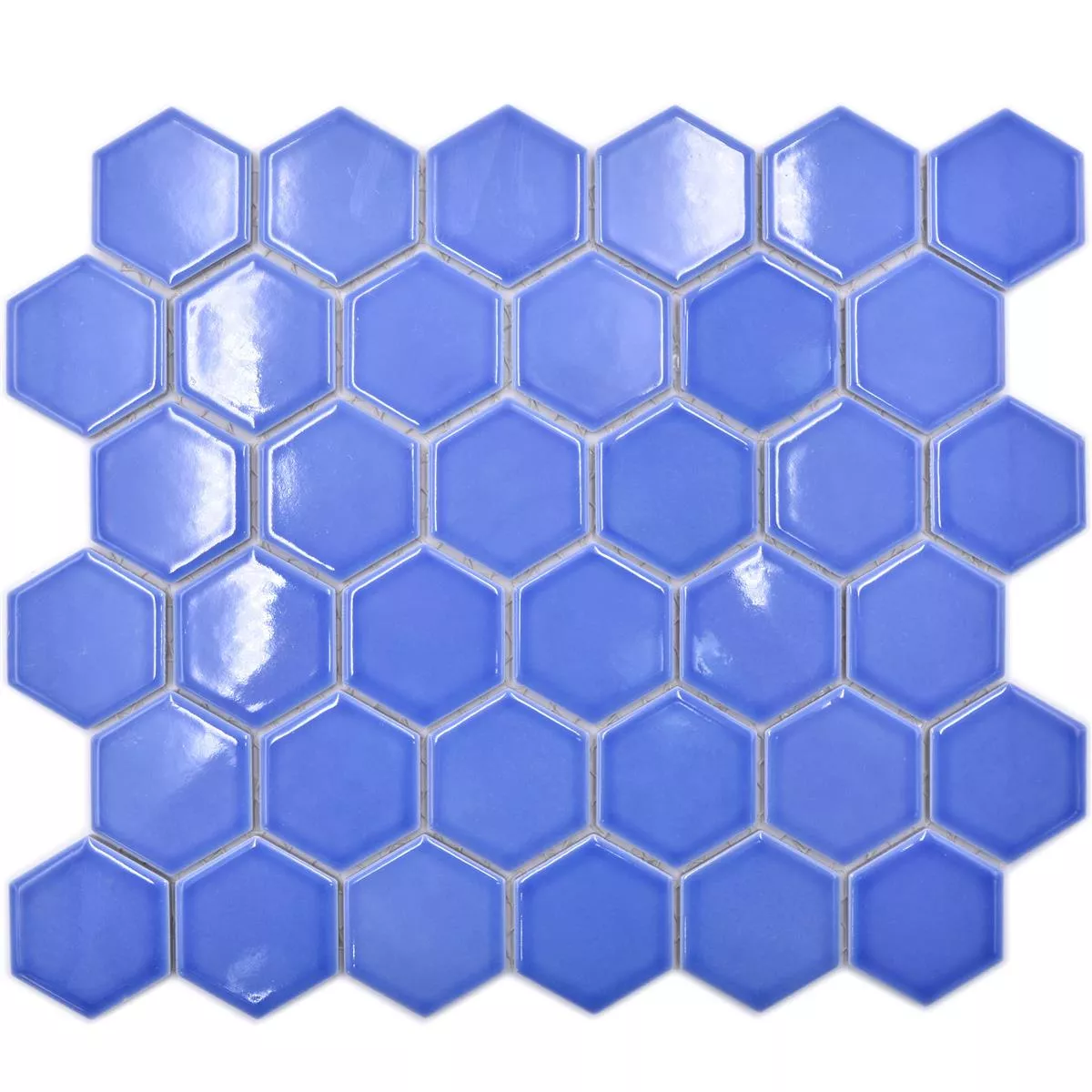 Mosaico Cerâmico Salomon Hexágono Azul Claro H51