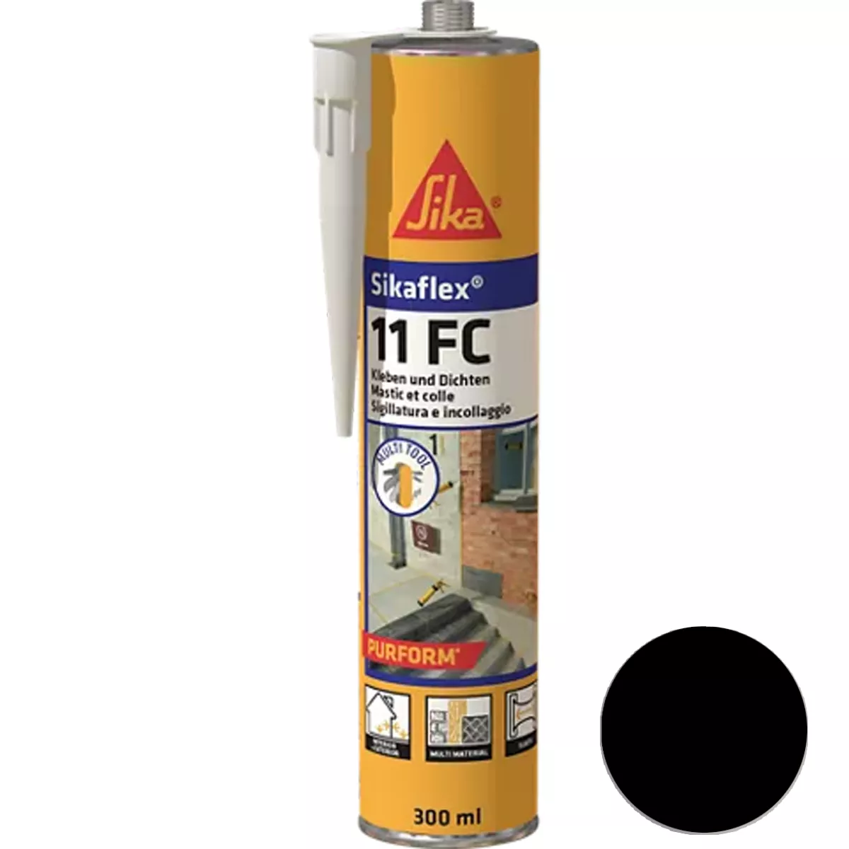 Elastischer Kleb- und Dichtstoff Sikaflex-11 FC Purform Schwarz 300 ml