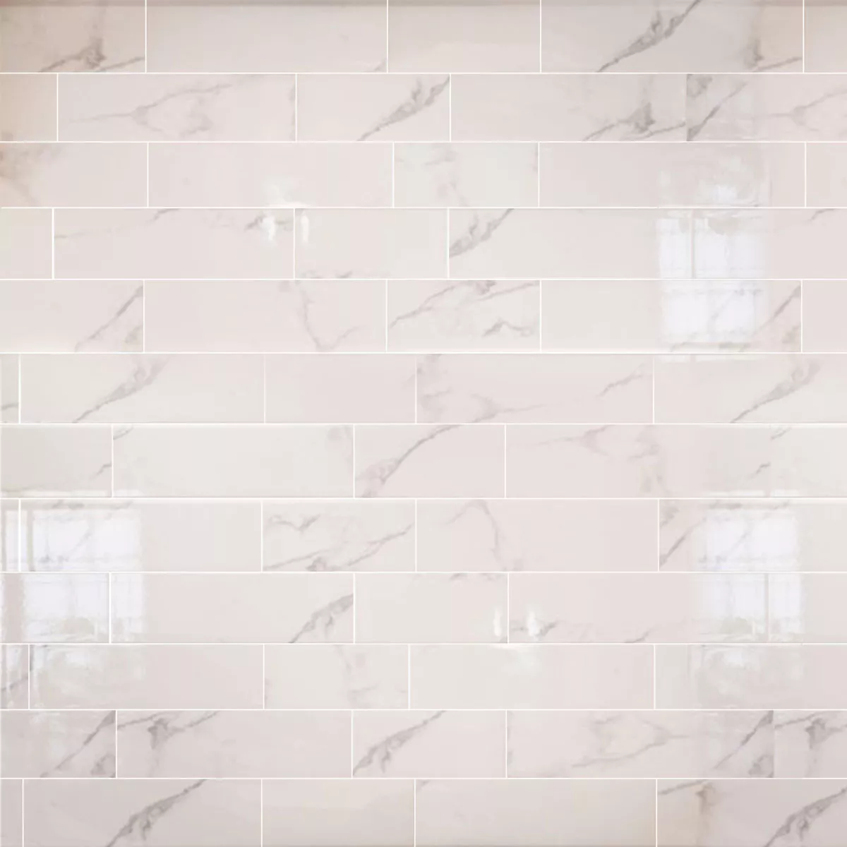 Metro Wall Tiles Girona Marble Optic Blanc Glossy 10x30cm