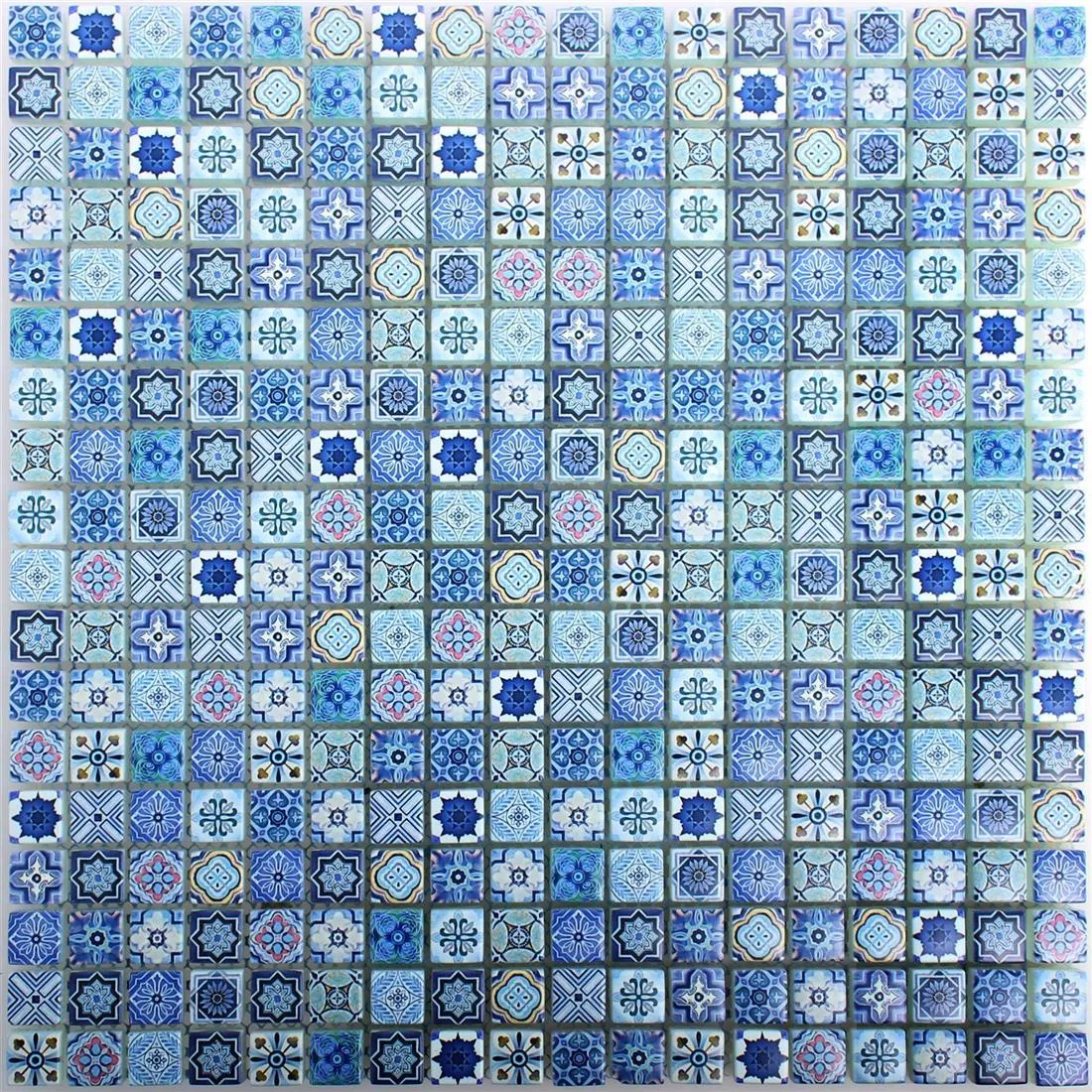 Mønster fra Glass Mosaikk Fliser Marrakech Blå