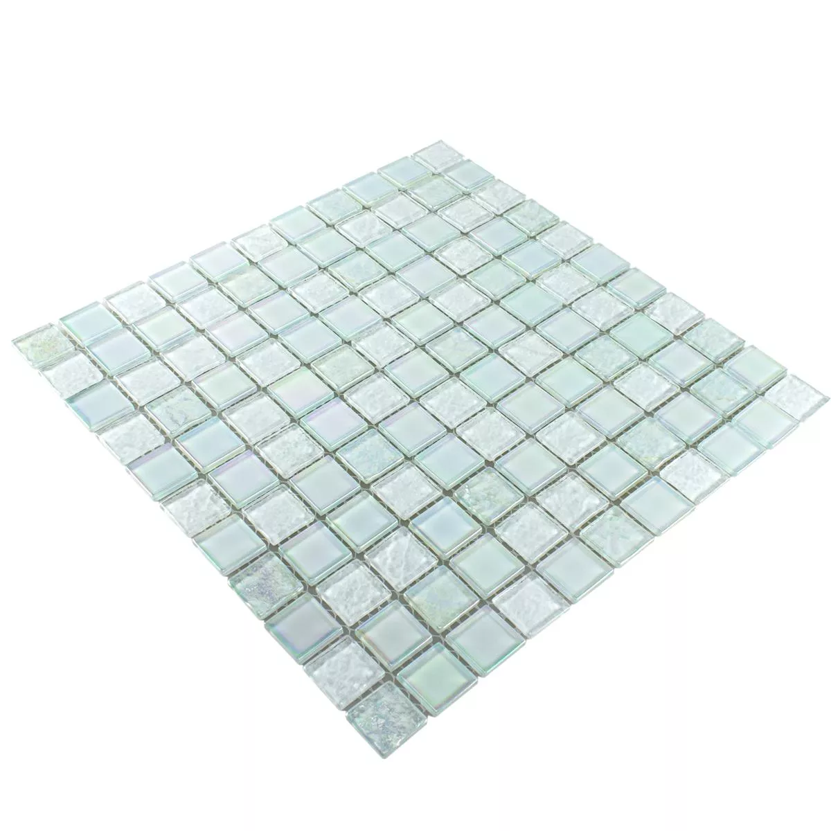 Padrão de Mosaico De Vidro Azulejos Efeito Madrepérola Manor Branco