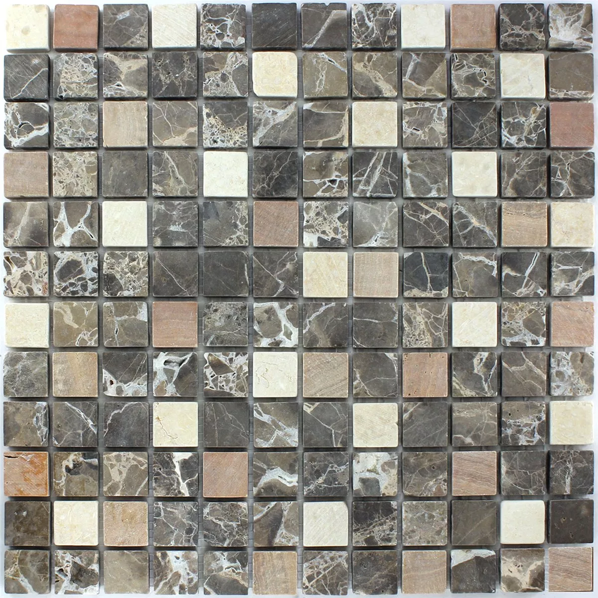 Mosaikkfliser Marmor Brun 23x23x7mm