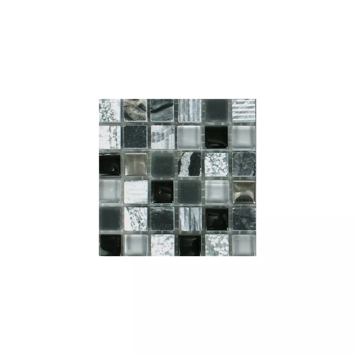 Sample Mosaic Tiles Venzona Black Silver