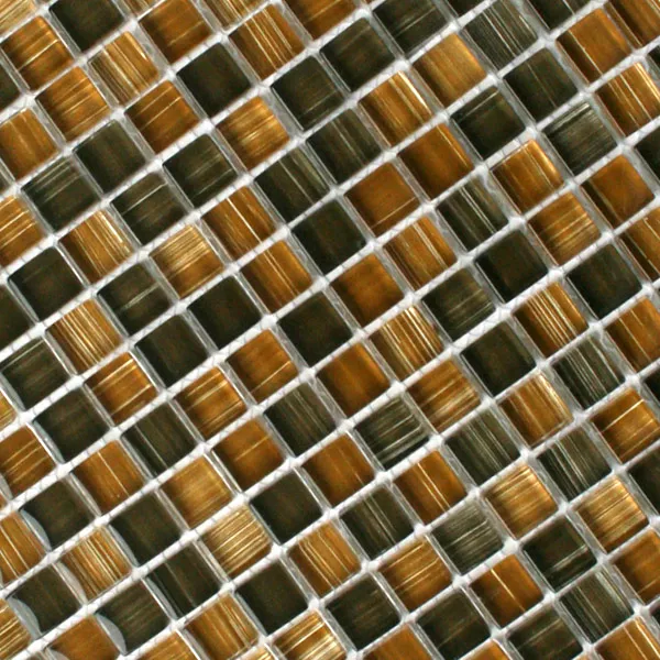 Muster von Glasmosaik Fliesen Braun Mix