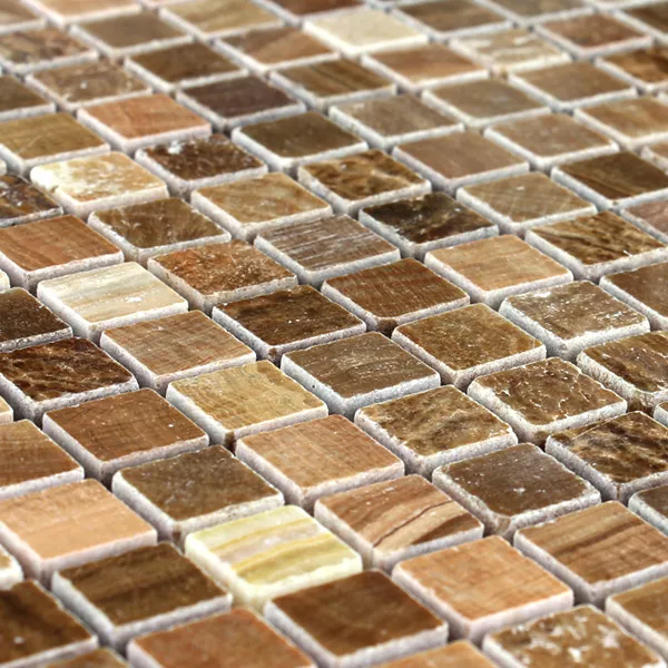 Mozaika Marmur Brązowy Polerowany 15x15x7mm