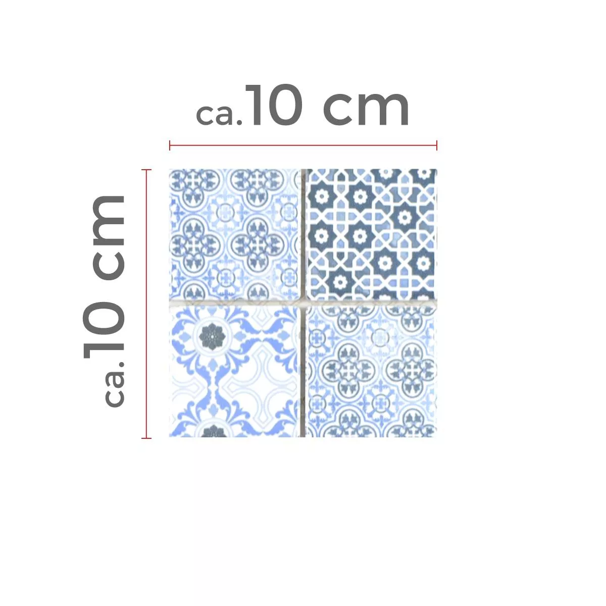 Próbka Ceramika Mozaika Daymion Retro Optyka Kwadrat Niebieski