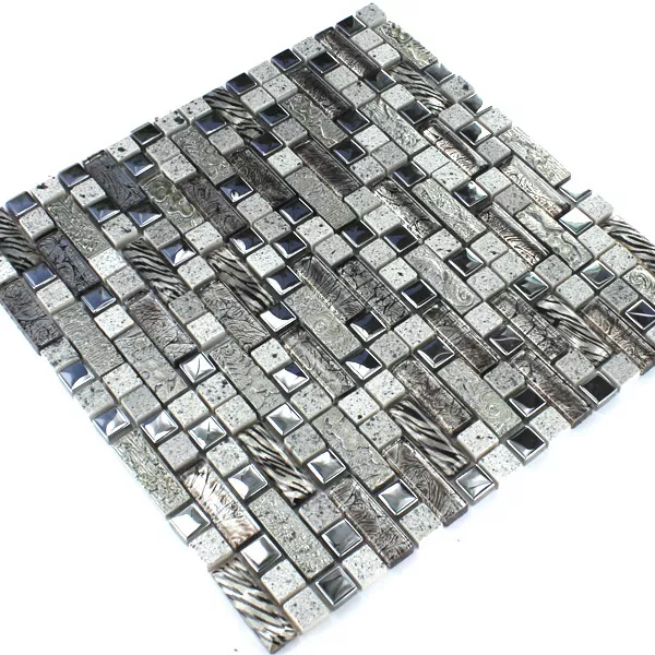 Model din Plăci De Mozaic Sticlă Metal Compozit de Cuarț Argint
